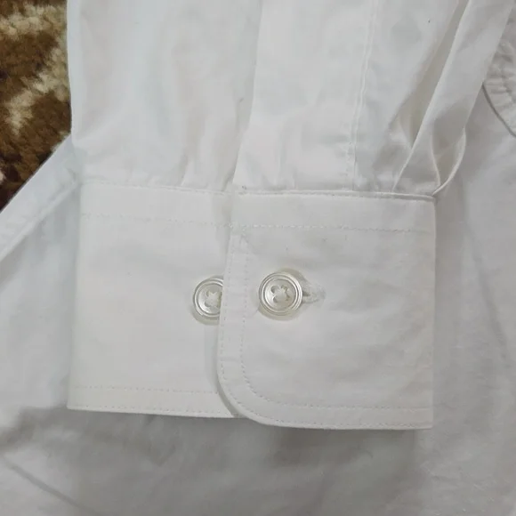 Retro 90s Looney Toons Daffy Duck White Cotton Button Up Shirt Vintage 1990s - Picture 11 of 16